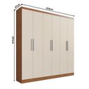 Ver imagem 4 de Guarda Roupa Casal 6 Portas 3 Gavetas Mônaco Branco/Vermontt/Off White