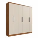 Ver imagem 3 de Guarda Roupa Casal 6 Portas 3 Gavetas Mônaco Branco/Vermontt/Off White