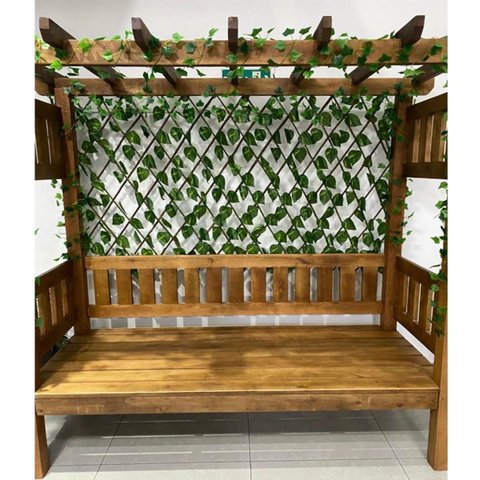Treliça Cerca Painel Artificial 1.20x2.00m Folhagem Verde, Ideal para Decoração de Evento e Loja.