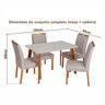 Conjunto Mesa Verona com 4 Cadeiras Madeira Maciça, Estofada e Bordada Liz Espresso Móveis  - 4