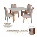 Ver mais imagens de Conjunto Mesa Verona com 4 Cadeiras Madeira Maciça, Estofada e Bordada Liz Espresso Móveis Cinza/Cha