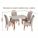 Ver imagem 3 de Conjunto Mesa Verona com 4 Cadeiras Madeira Maciça, Estofada e Bordada Liz Espresso Móveis Cinza/Cha
