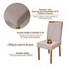 Conjunto Mesa Verona com 4 Cadeiras Madeira Maciça, Estofada e Bordada Liz Espresso Móveis  - 15