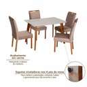Ver mais imagens de Conjunto Mesa Verona com 4 Cadeiras Madeira Maciça e Estofada Bella Espresso Móveis Bege/Champagnhe/