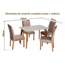 Ver imagem 4 de Conjunto Mesa Verona com 4 Cadeiras Madeira Maciça e Estofada Bella Espresso Móveis Bege/Champagnhe/