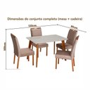 Ver imagem 4 de Conjunto Mesa Verona com 4 Cadeiras Madeira Maciça e Estofada Bella Espresso Móveis Bege/Champagnhe/Off White