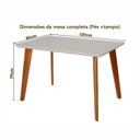 Ver imagem 6 de Conjunto Mesa e 4 Cadeiras Madeira Maciça, Tampo Off White e Assento Estofado Ímola