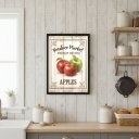Ver imagem 2 de Quadro Vintage para Cozinha Maçãs 24x18cm Mold Preta Vidro