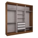 Ver imagem 4 de Guarda Roupa Casal 6 Portas 3 Gavetas Mônaco com Espelho Marrom/Vermontt
