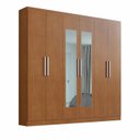 Ver imagem 3 de Guarda Roupa Casal 6 Portas 3 Gavetas Mônaco com Espelho Marrom/Vermontt