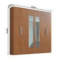 Ver imagem 5 de Guarda Roupa Casal 6 Portas 3 Gavetas Mônaco com Espelho Marrom/Vermontt