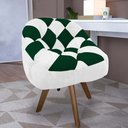 Ver imagem 1 de Poltrona Paloma Escritório Sala Giratória Madeira Suede Branco e Suede Verde - Dominic Decor