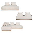Ver imagem 6 de Sofá Modulado com Almofadas Soltas Pés Madeira Maciça 320cm Homer Bouclê Off White G63 - Gran Belo