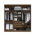 Ver imagem 2 de Guarda Roupa Casal 6 Portas 3 Gavetas Mônaco com Espelho Marrom/Nogueira