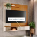 Ver imagem 6 de Painel Ripado para TV até 65 Polegadas com 1 Porta Deslizante Aurora Amadeirado Off White