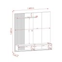 Ver imagem 4 de Painel Ripado para TV até 65 Polegadas com 1 Porta Deslizante Aurora Amadeirado Off White