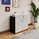 Ver imagem 2 de Armário Baixo New City 2 Portas 80 cm Cinza Cristal/Preto Gebb Work
