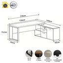 Ver imagem 2 de Mesa de Escritório Diretor em L Industrial 170cm Pés Metal