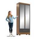Ver imagem 5 de Guarda-Roupa 100% MDF 2 Portas 1 Gaveta com Espelhos Smart Plus Espresso Móveis Bege/Cinamomo/Chumbo