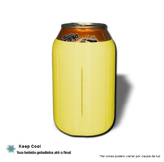 KIT PORTA LATA/ LONG NECK / GARRAFA ANTI AQUECIMENTO 3D KEEP COOL - 07 Unidades - Amarelo - 4