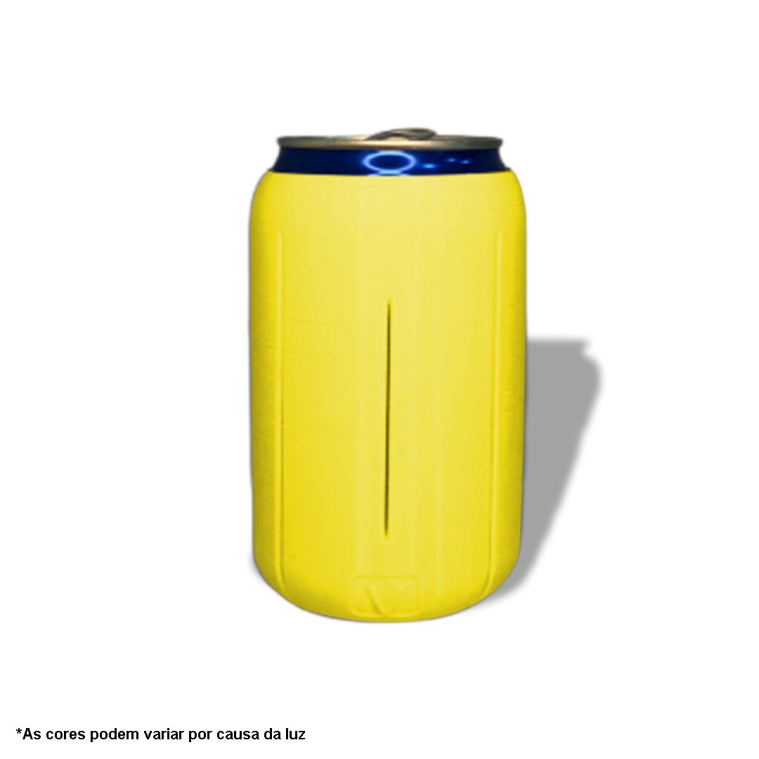 KIT PORTA LATA/ LONG NECK / GARRAFA ANTI AQUECIMENTO 3D KEEP COOL - 07 Unidades - Amarelo - 3