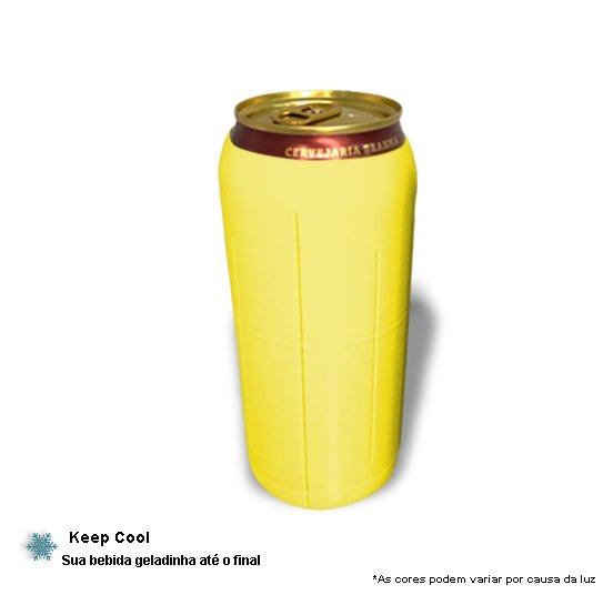 KIT PORTA LATA/ LONG NECK / GARRAFA ANTI AQUECIMENTO 3D KEEP COOL - 07 Unidades - Amarelo - 5