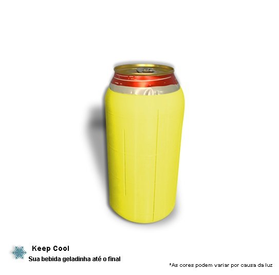KIT PORTA LATA/ LONG NECK / GARRAFA ANTI AQUECIMENTO 3D KEEP COOL - 07 Unidades - Amarelo - 6
