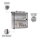 Ver imagem 3 de Prateleira Industrial Cozinha Tripla com Painel Flora M24 Branco - Mpozenato