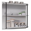 Ver imagem 1 de Prateleira Industrial Cozinha Tripla com Painel Flora M24 Branco - Mpozenato