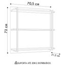 Ver imagem 4 de Prateleira Industrial Cozinha Tripla com Painel Flora M24 Branco - Mpozenato