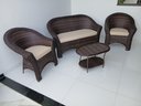 Ver imagem 3 de Conjunto Sofá com Poltronas Jardim Varanda Fibra Sintética Área Externa