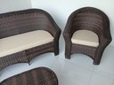 Ver imagem 2 de Conjunto Sofá com Poltronas Jardim Varanda Fibra Sintética Área Externa