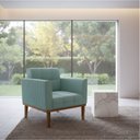 Ver imagem 2 de Poltrona Sala Decorativa Elisa Base Madeira Fixa Castanho Cotelê Ext/veludo Menta D03 - D’Rossi