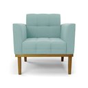 Ver imagem 5 de Poltrona Sala Decorativa Elisa Base Madeira Fixa Castanho Cotelê Ext/veludo Menta D03 - D’Rossi