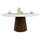 Ver imagem 5 de Mesa Cone Oval 137x90 Cm Tampo Laca Branca Base Imbuia Horizontal