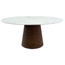 Ver imagem 1 de Mesa Cone Oval 137x90 Cm Tampo Laca Branca Base Imbuia Horizontal