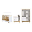 Ver imagem 4 de Quarto de Bebê Guarda-Roupa 4 Portas Cômoda e Berço Minicama 4 em 1 Levy 100% MDF Yescasa
