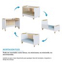 Ver imagem 6 de Quarto de Bebê Guarda-Roupa 4 Portas Cômoda e Berço Minicama 4 em 1 Levy 100% MDF Yescasa