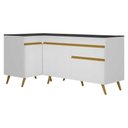 Ver imagem 3 de Kit Armário de Cozinha Balcão Canto 90cm e Gabinete Pia 120cm Veneza Multimóveis Mp2157 Branco/