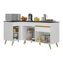 Ver imagem 2 de Kit Armário de Cozinha Balcão Canto 90cm e Gabinete Pia 120cm Veneza Multimóveis Mp2157 Branco/