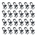 Ver imagem 4 de Kit 6 Jogos De Mesa Com 4 Cadeiras De Madeira Dobravel 60X60 - Preto - Preto