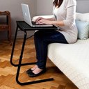 Ver imagem 2 de Mesa Dobrável Table Mate Ajustável Apoio Leve Multiuso Preta