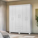 Ver imagem 1 de Guarda-Roupa Casal 6 Portas 2 Gavetas Itapema Branco