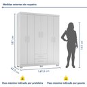 Ver imagem 3 de Guarda-Roupa Casal 6 Portas 2 Gavetas Itapema Branco