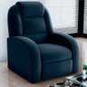 Poltrona para Sala Reclinável Roma Veludo Azul - 1
