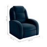 Poltrona para Sala Reclinável Roma Veludo Azul - 2