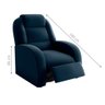 Poltrona para Sala Reclinável Roma Veludo Azul - 3