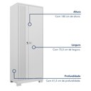Ver imagem 6 de Armário Multiuso Ripado 2 Portas Cabideiro Organizador Vassoura Virtus com Chave Branco