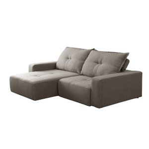 Sofa Retratil e Reclinável 2 Lugares Isis em Tecido Linho Cinza