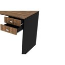 Ver imagem 2 de Mesa Canto P/escritório Me4165 C/ 2 Gavetas Nogal/preto - Tecno Mobili